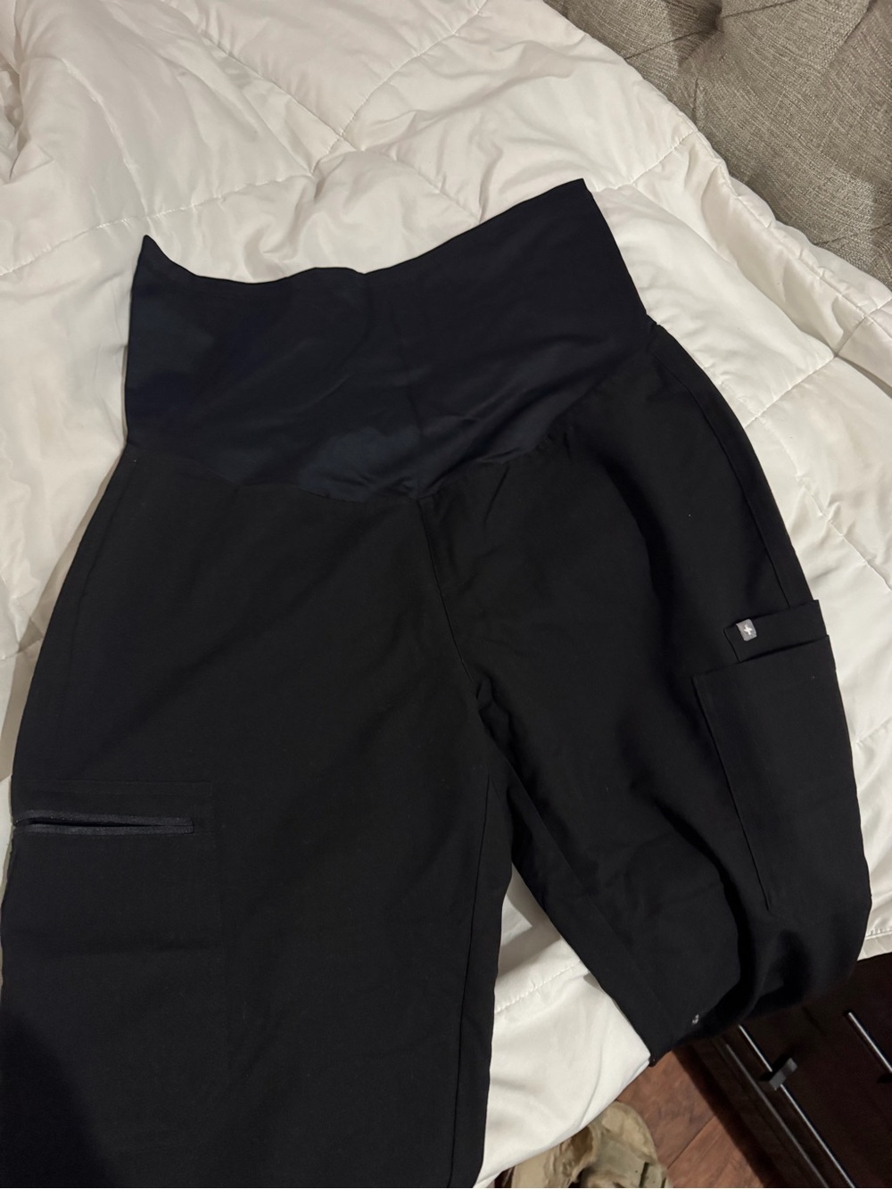Figs Black Straight-Leg Maternity Scrub Pants